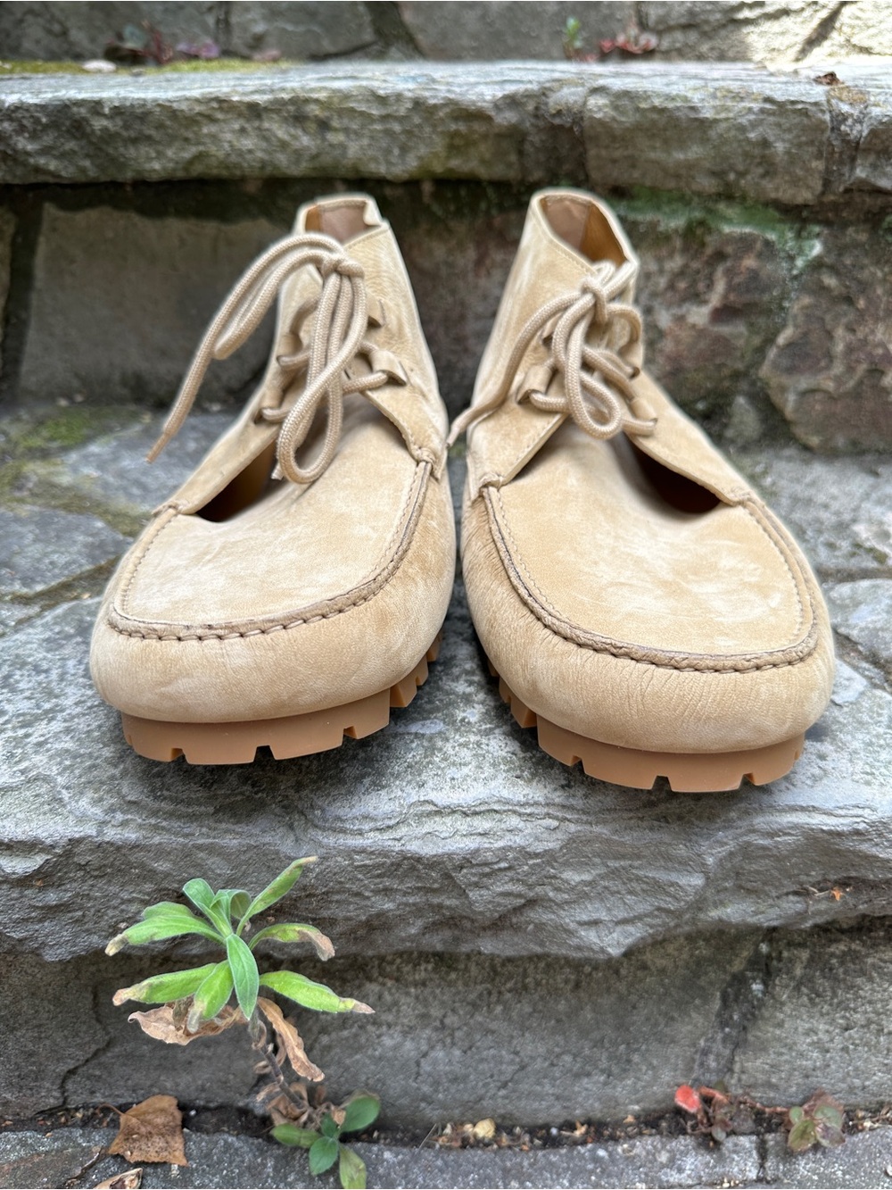 Salvatore Ferragamo Beige Suede Chukka Boots